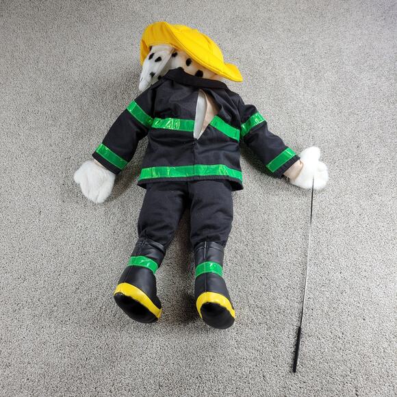 Silly Puppets Fireman Dog Puppet 23" Dalmatian Animal Plush 2008 Rod - Picture 16 of 16